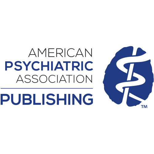 Logo for American Psychiatric Association Publishing. The profile of a brain with a medicine symbol overlayed is to the right of